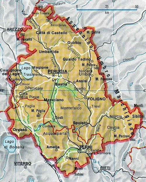 Mappa regione Umbria