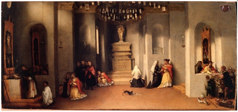 Lorenzo Lotto, Santa Lucia in ginocchio davanti alla tomba di Sant'Agata