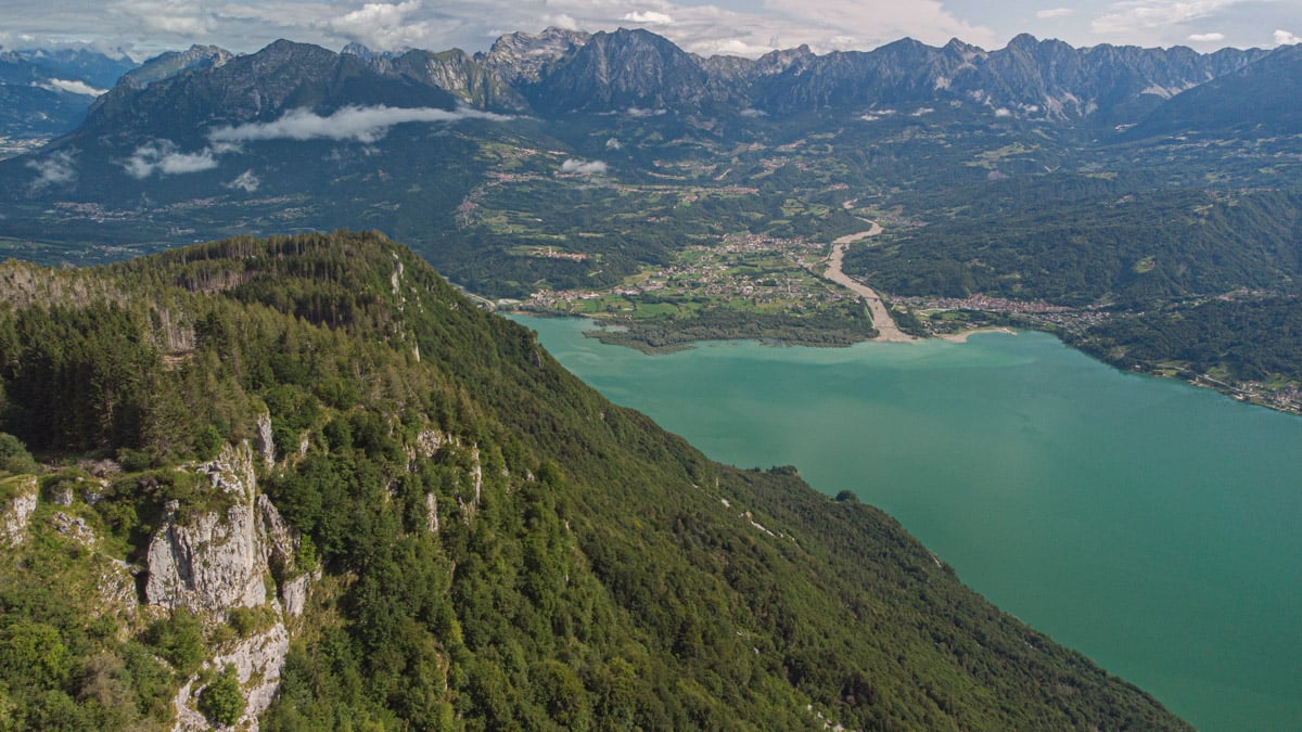 Il Lago di Santa Croce visto dal Nevegal