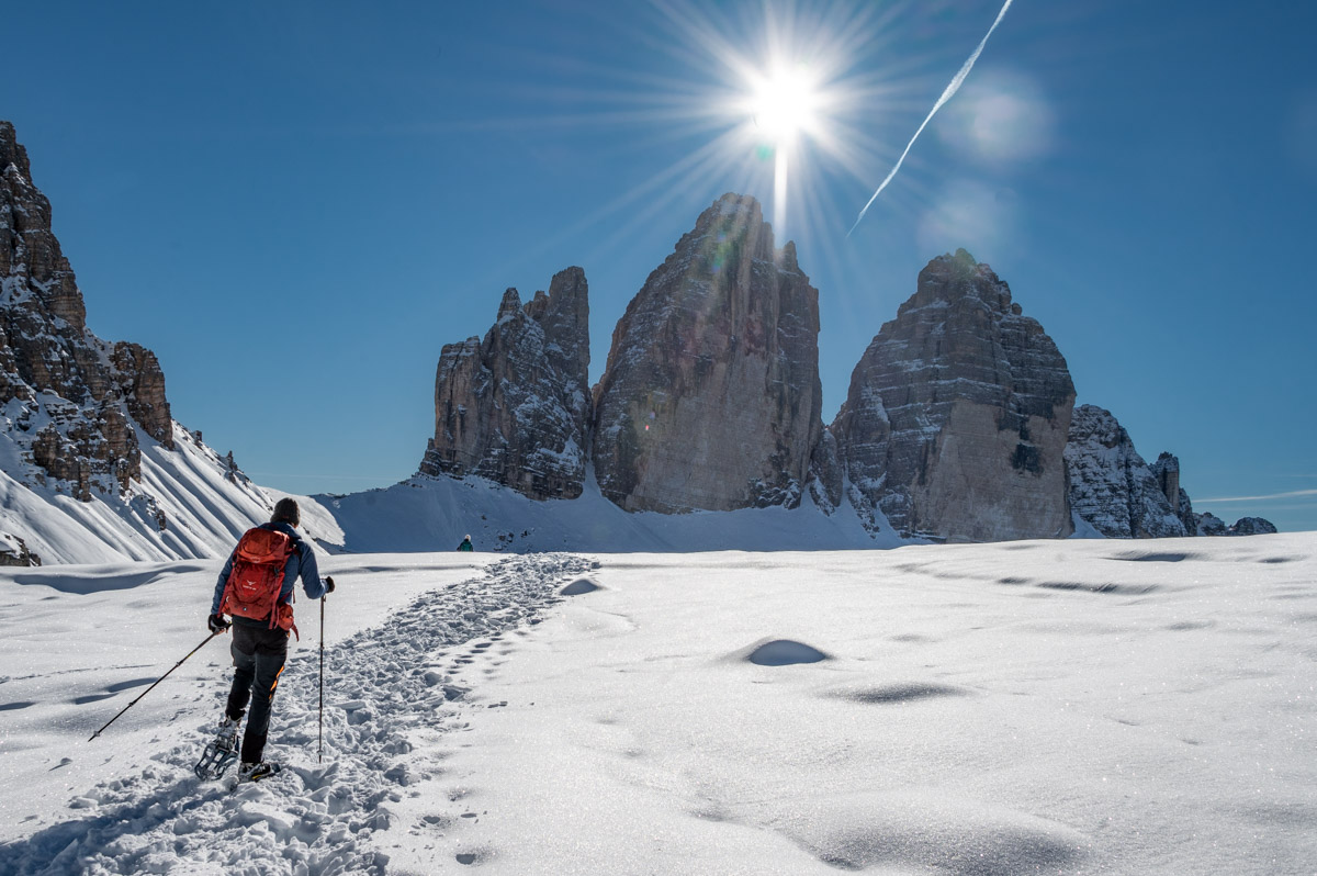 Le Tre Cime di Lavaredo in inverno