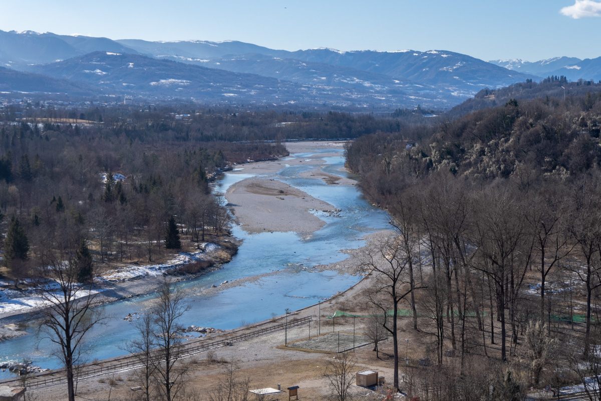 Il fiiume Piave visto da Belluno