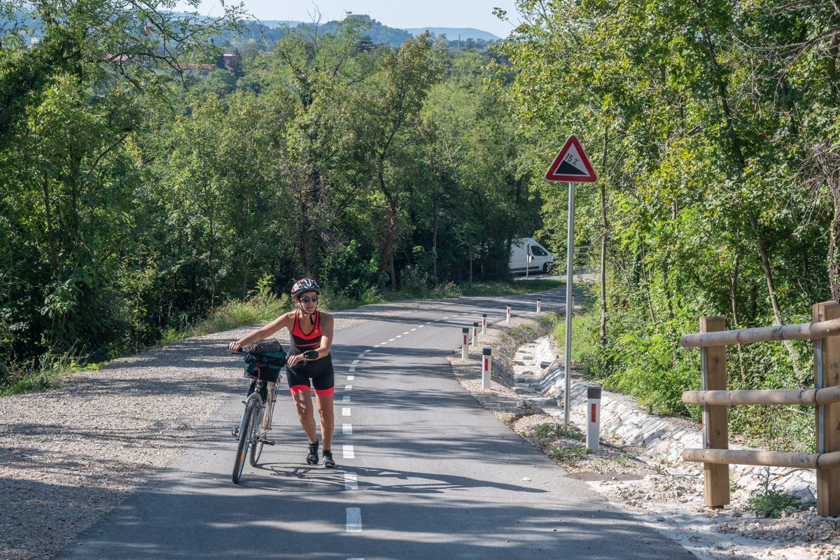 Salita nella ciclabile dell'Isonzo