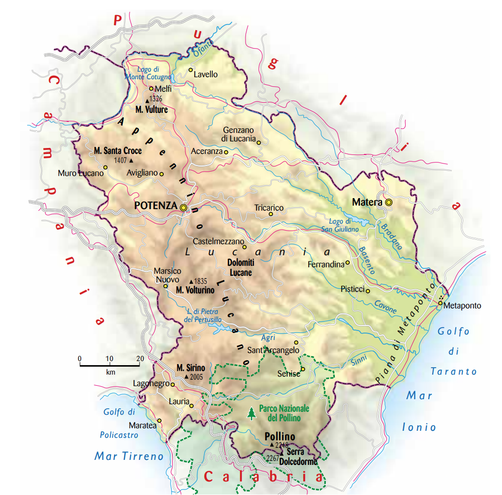 Cartina della Basilicata