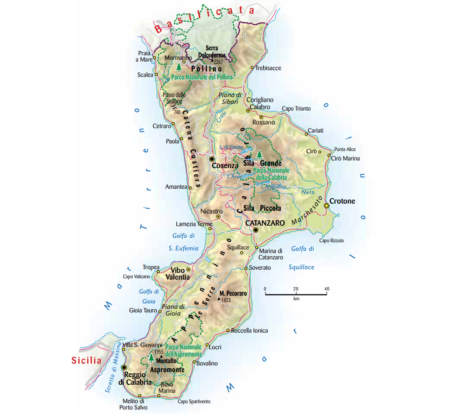 Cartina della Calabria