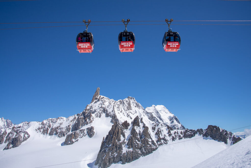 La cabinovia del Monte Bianco