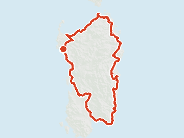 Percorso della ciclovia della Sardegna