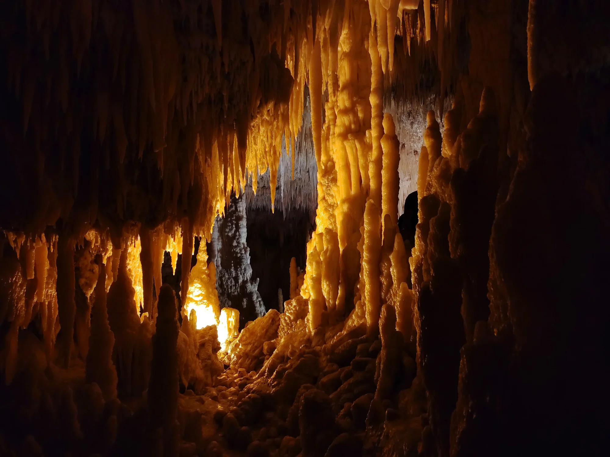 Stalattiti nelle grotte di Castellana