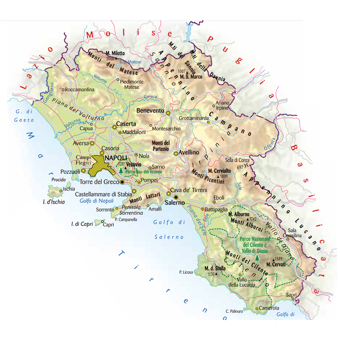 Mappa della regione Campania