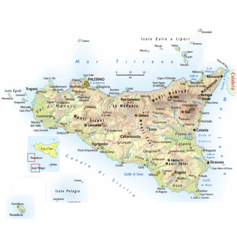 Mappa della regione Sicilia
